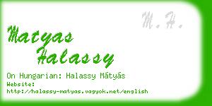 matyas halassy business card
